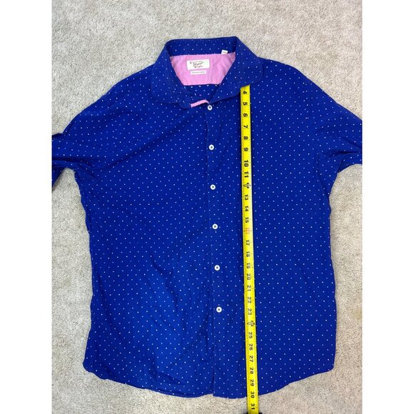 Penguin Heritage Slim Fit Shirt Men's Size L Blue Button Up Long Sleeve - Picture 7 of 9